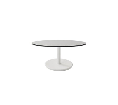 Aluminium, White - Table Top, Dia. 75 cm, HPL, Grey