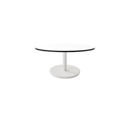 Aluminium, White - Table Top, Dia. 75 cm, HPL, White Grey Edge