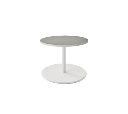 Aluminium, White - Table Top, Dia. 60 cm, Aluminium, White Ceramic Light Grey