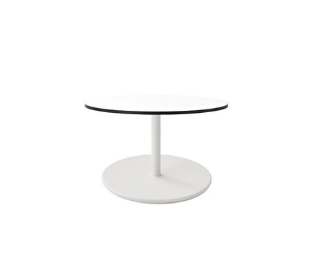 Aluminium, White - Table Top, Dia. 75 cm, HPL, White Grey Edge