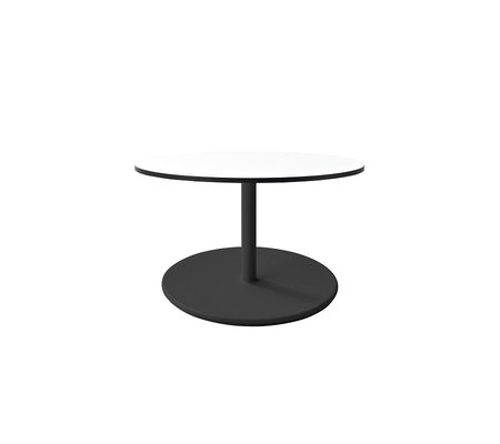 Aluminium, Lava Grey - Table Top, Dia. 75 cm, HPL, White Grey Edge