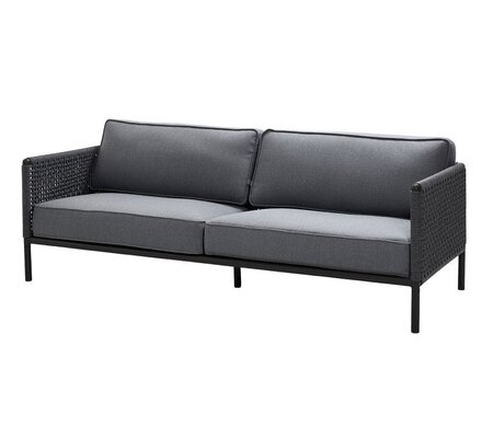 Cane-line Encore 3-Sitzer Sofa Soft Rope (5570) - Lava grey