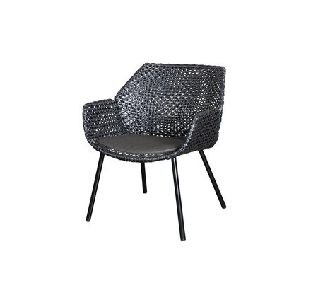 Cane-line Vibe Loungesessel (5407)-Cane-line Weave, Black/Graphite-Natté / Black