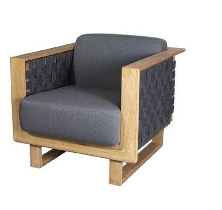 Cane-Line Angle Loungesessel m teak Rahmen -Dark grey