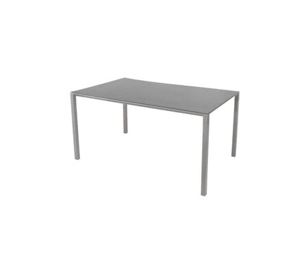 Cane-Line Pure Tisch 150X90 Cm-Aluminium / Light grey-Ceramic-Basalt grey