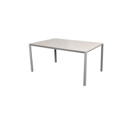 Cane-Line Pure Tisch 150X90 Cm-Aluminium / Light grey-Ceramic, Toscana sand
