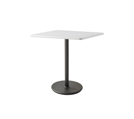 Cane-Line Go Café Gestell Bistrotisch M 75X75 Cm-Aluminium / Lava grey-Aluminium, White