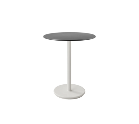 Cane-Line Go Café Gestell Bistrotisch M Dia 60 Cm-Aluminium / White-Aluminium, Lava grey