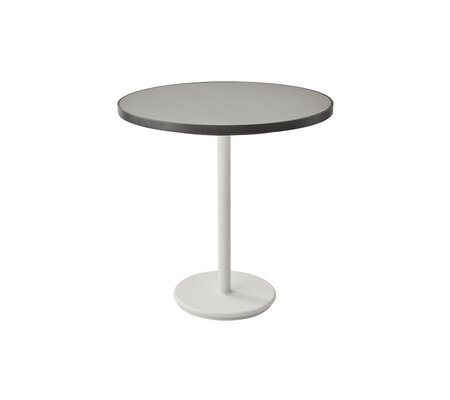Cane-Line Go Café Gestell Bistrotisch M Dia 75 Cm - Aluminium White,Lava grey / Ceramic light grey