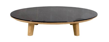 Cane-Line Aspect Coffee Table Base Dia. 144 (50807)-Clear glass, smokey black