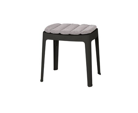 Cane-Line Cut Stool Stackable (11400)-Black-Light gray color