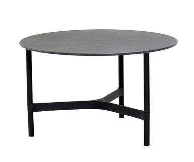Cane-Line Twist Couchtisch, medium, Aluminium Rahmen (5011) - Lava grey, aluminium - Fossil black, ceramic