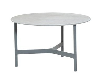 Cane-Line Twist Couchtisch, medium, Aluminium Rahmen (5011) - Light grey, aluminium - Fossil black, ceramic