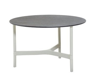 Cane-Line Twist Couchtisch, medium, Aluminium Rahmen (5011) - White, aluminium - HPL, Dark grey structure
