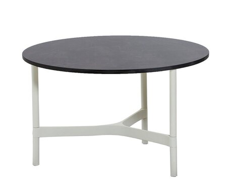Cane-Line Twist Couchtisch, medium, Aluminium Rahmen (5011) - White, aluminium - HPL, Dark grey structure1