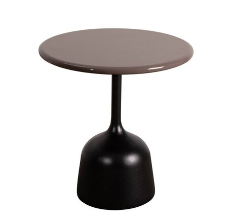 Cane-Line Glaze Couchtisch klein - Gestell mit Tischplatte ø45-Lava Grey-Taupe Glazed Lava Stone