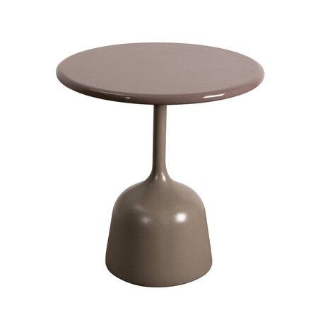 Cane-Line Glaze Couchtisch klein - Gestell mit Tischplatte ø45-Taupe-Taupe Glazed Lava Stone