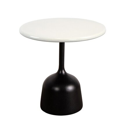 Cane-Line Glaze Couchtisch klein - Gestell mit Tischplatte ø45-Lava Grey-Sand Glazed Lava Stone