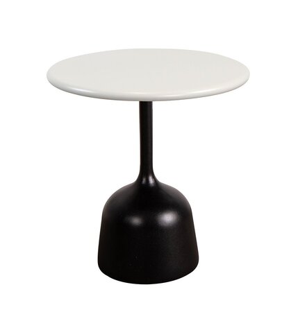 Cane-Line Glaze Couchtisch klein - Gestell mit Tischplatte ø45-Lava Grey-Sand, Aluminium
