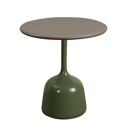 Cane-Line Glaze Couchtisch klein - Gestell mit Tischplatte ø45-Olive Green-Taupe, Aluminium
