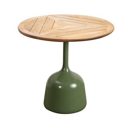 Cane-Line Glaze Couchtisch klein - Gestell mit Tischplatte ø45-Olive Green-Teak, Geometric