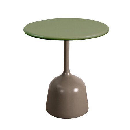 Cane-Line Glaze Couchtisch klein - Gestell mit Tischplatte ø45-Taupe-Olive green, Aluminium