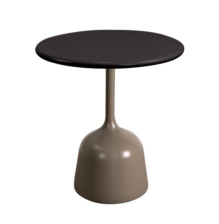 Cane-Line Glaze Couchtisch klein - Gestell mit Tischplatte ø45-Taupe-Lava grey, Aluminium
