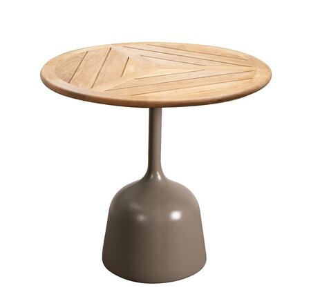 Cane-Line Glaze Couchtisch klein - Gestell mit Tischplatte ø45-Taupe-Teak, Geometric