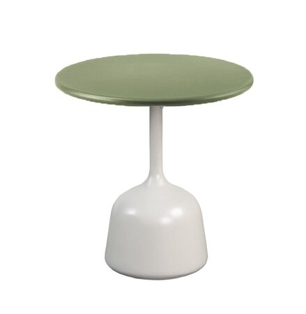 Cane-Line Glaze Couchtisch klein - Gestell mit Tischplatte ø45-Sand-Green Glazed Lava Stone