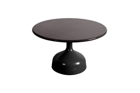 Cane-Line Glaze Couchtisch groß - Gestell mit Tischplatte ø70-Lava Grey-Black Glazed Lava Stone