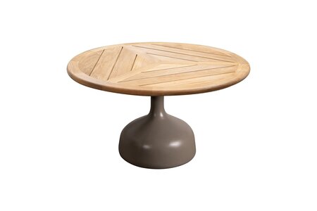 Cane-Line Glaze Couchtisch groß - Gestell mit Tischplatte ø70-Taupe-Teak, Geometric