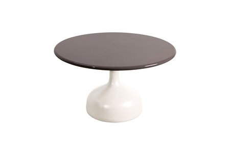 Cane-Line Glaze Couchtisch groß - Gestell mit Tischplatte ø70-Sand-Taupe Glazed Lava Stone