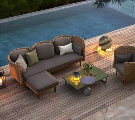 Cane-Line Glaze Couchtisch rechteckig - mit Fließen-120x70
