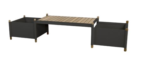 Cane-Line Sticks - Bank mit 2 Pflanzgefäßen - Teak - Sand