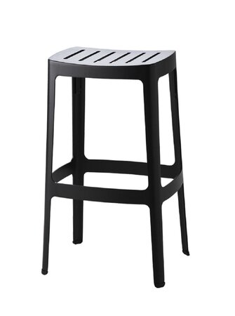 Cane-Line Cut Barhocker, hoch-Black, Aluminium-Ohne