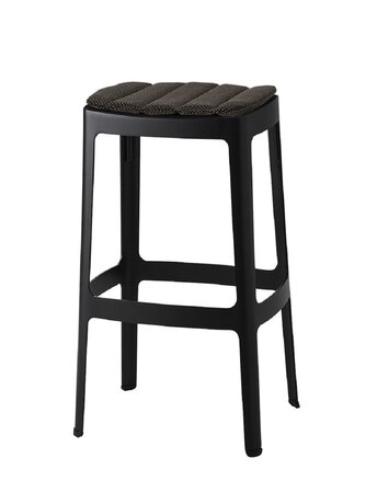 Cane-Line Cut Barhocker, hoch-Black, Aluminium-Cane-line Focus, Dark Grey