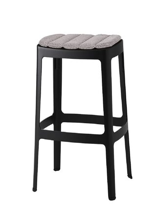 Cane-Line Cut Barhocker, hoch-Black, Aluminium-Cane-line Focus, Light Grey