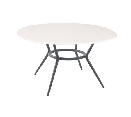 Cane-line Joy Tisch Dia. 144 cm (50202)-Light grey, aluminium-Travertine look, ceramic