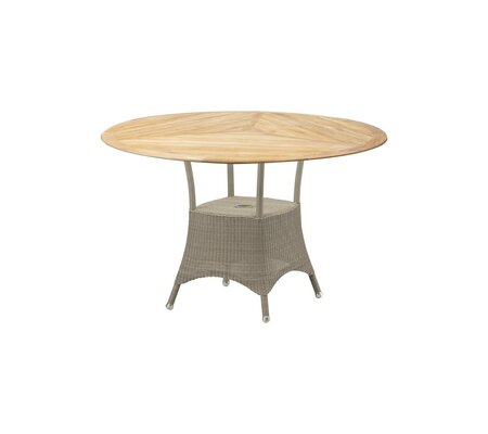 Cane-Line Lansing Esstischgestell Klein 5098-Taupe, Cane-line Weave-Teak, Geometrisch