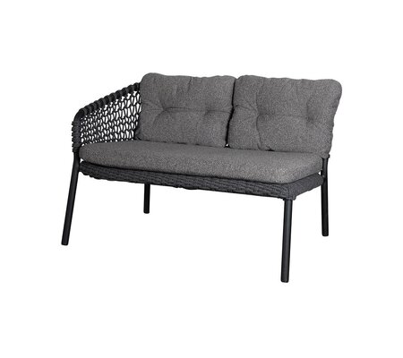 Cane-Line Ocean 2-Sitzer Sofa-Modul rechts Soft Rope (5527)-Cane-line Soft Rope, Dark Grey-Dark grey, Cane-line Wove