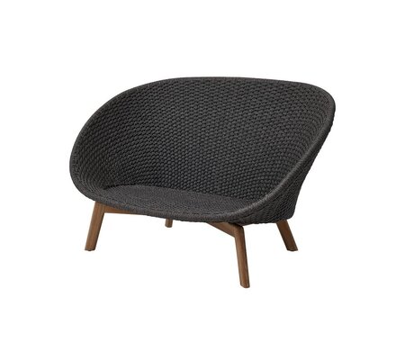 Cane-line Peacock 2-Sitzer sofa, Cane-line Soft Rope (5558)-Cane-line Soft Rope m/Teak, Dark Grey-Ohne