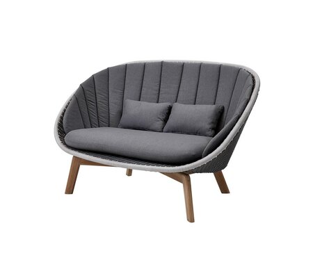 Cane-line Peacock 2-Sitzer sofa, Cane-line Soft Rope (5558)-Cane-line Weave, Grey/light grey-Cane-line Natté, Grey