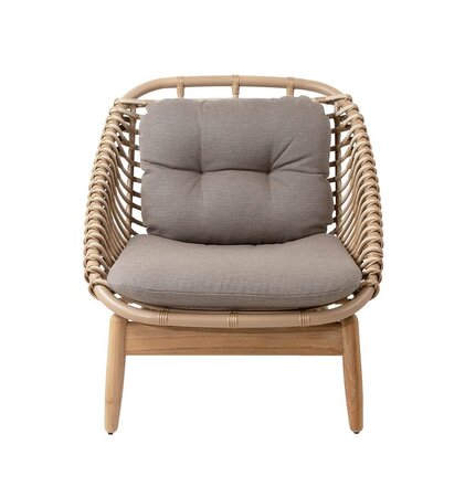 Cane-Line Strington Loungesessel-Cane-line Weave, Natural, incl. taupe Cane-line AirTouch cushion set