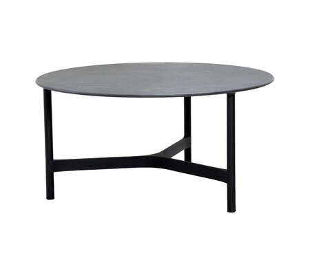 Cane-Line Twist Couchtisch, large (5012)-Lava grey, aluminium-Fossil black, ceramic