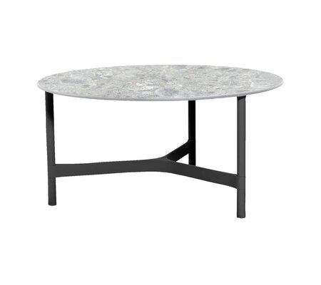 Cane-Line Twist Couchtisch, large (5012)-Lava grey, aluminium-Multi color, ceramic