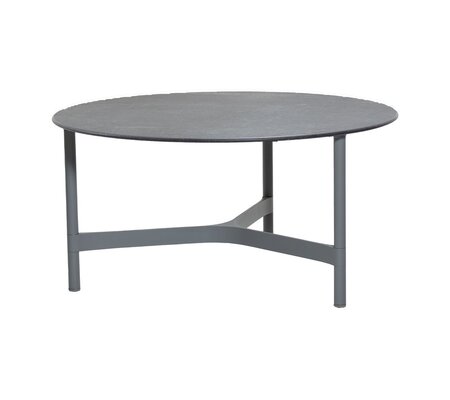 Cane-Line Twist Couchtisch, large (5012)-Light grey, aluminium-Fossil black, ceramic
