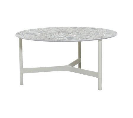 Cane-Line Twist Couchtisch, large (5012)-White, aluminium-Multi color, ceramic