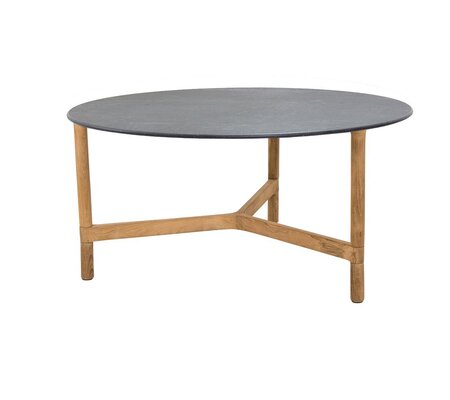 Cane-Line Twist Couchtisch, large (5012)-Teak-Fossil black, ceramic