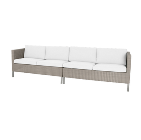 Cane-Line Connect dining lounge 30 - Lounge Sofa - Taupe, Cane-line Weave - White