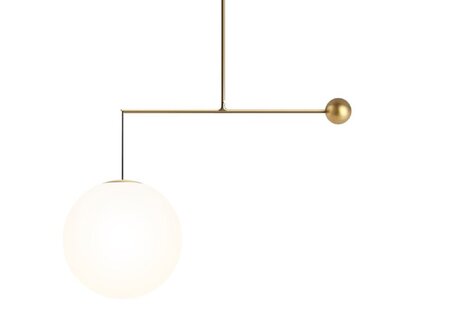 Luceplan Malamata - Pendelleuchte: Messing Gebürstet - L106 x Ø48 cm